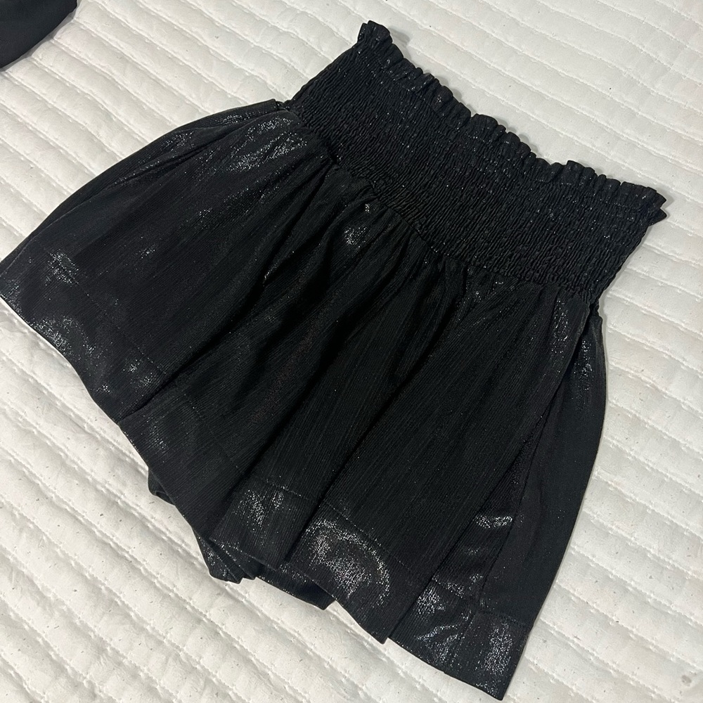 Black metallic shorts